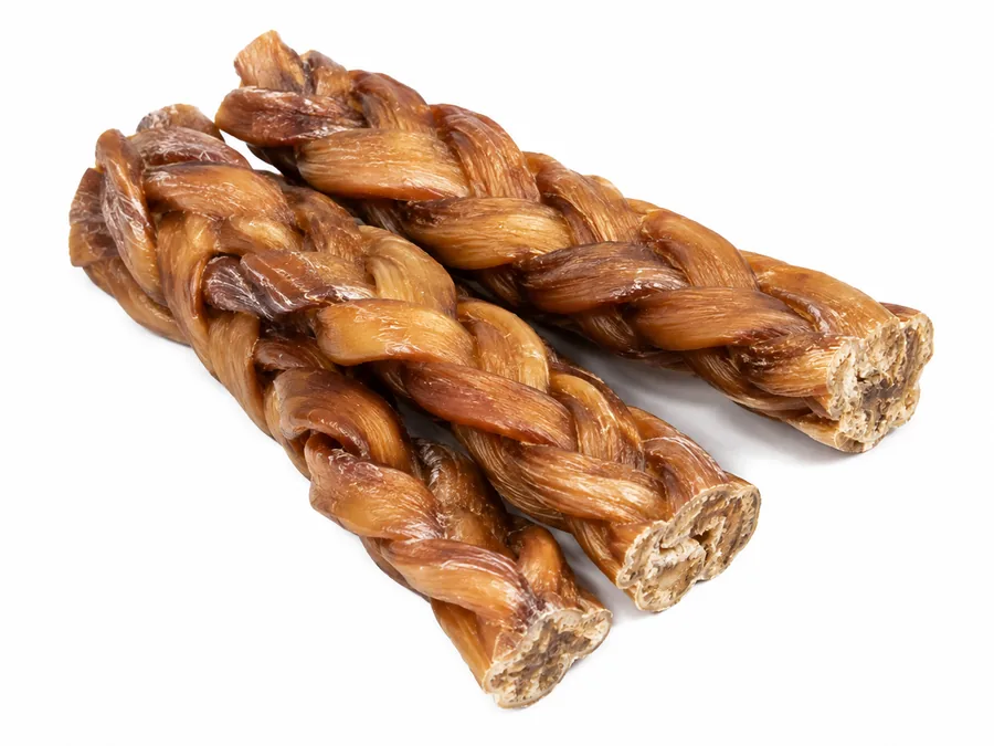 Braided rawhide bully sticks from the Vetlory chew range